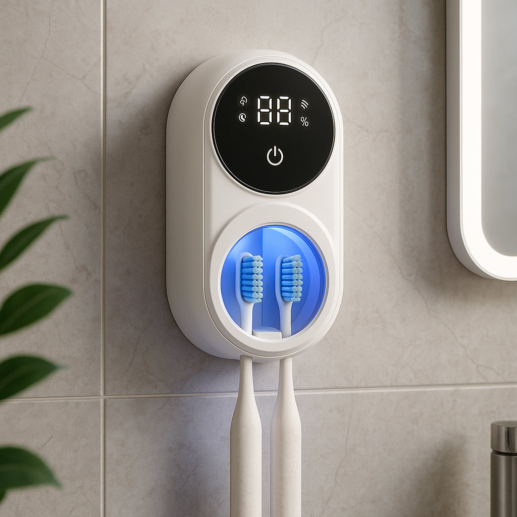 מעמד מברשות שיניים מחטא ללא קידוח