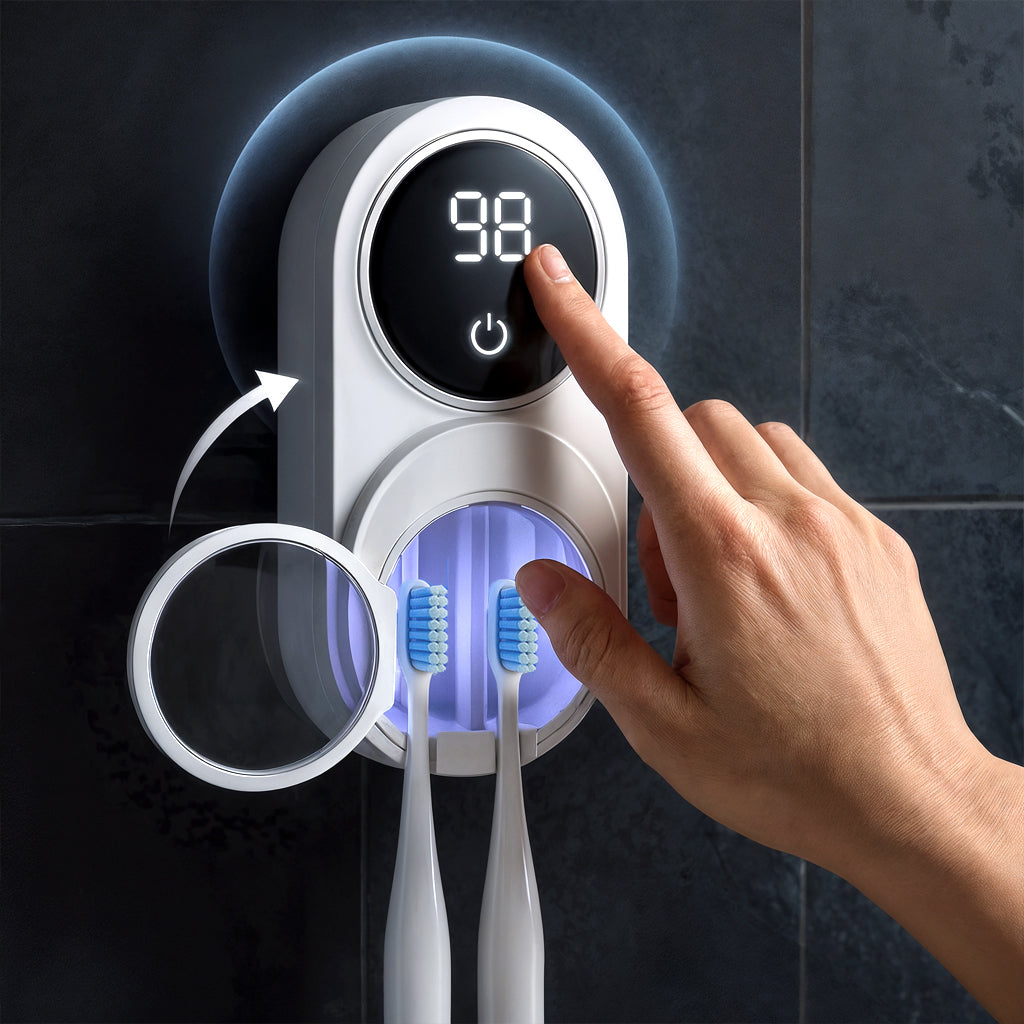 מעמד מברשות שיניים מחטא ללא קידוח