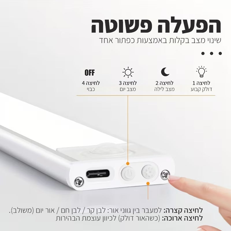 פס תאורת לד חכם עם חיישן תנועה