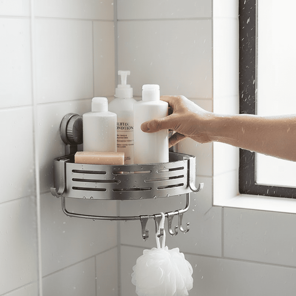 מדף אמבטיה חכם ללא קידוח