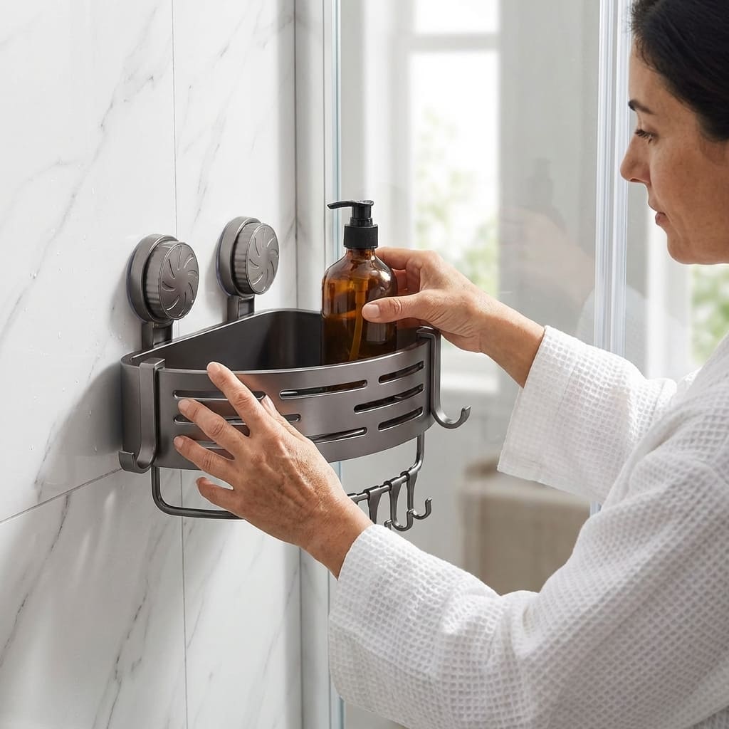 מדף אמבטיה חכם ללא קידוח