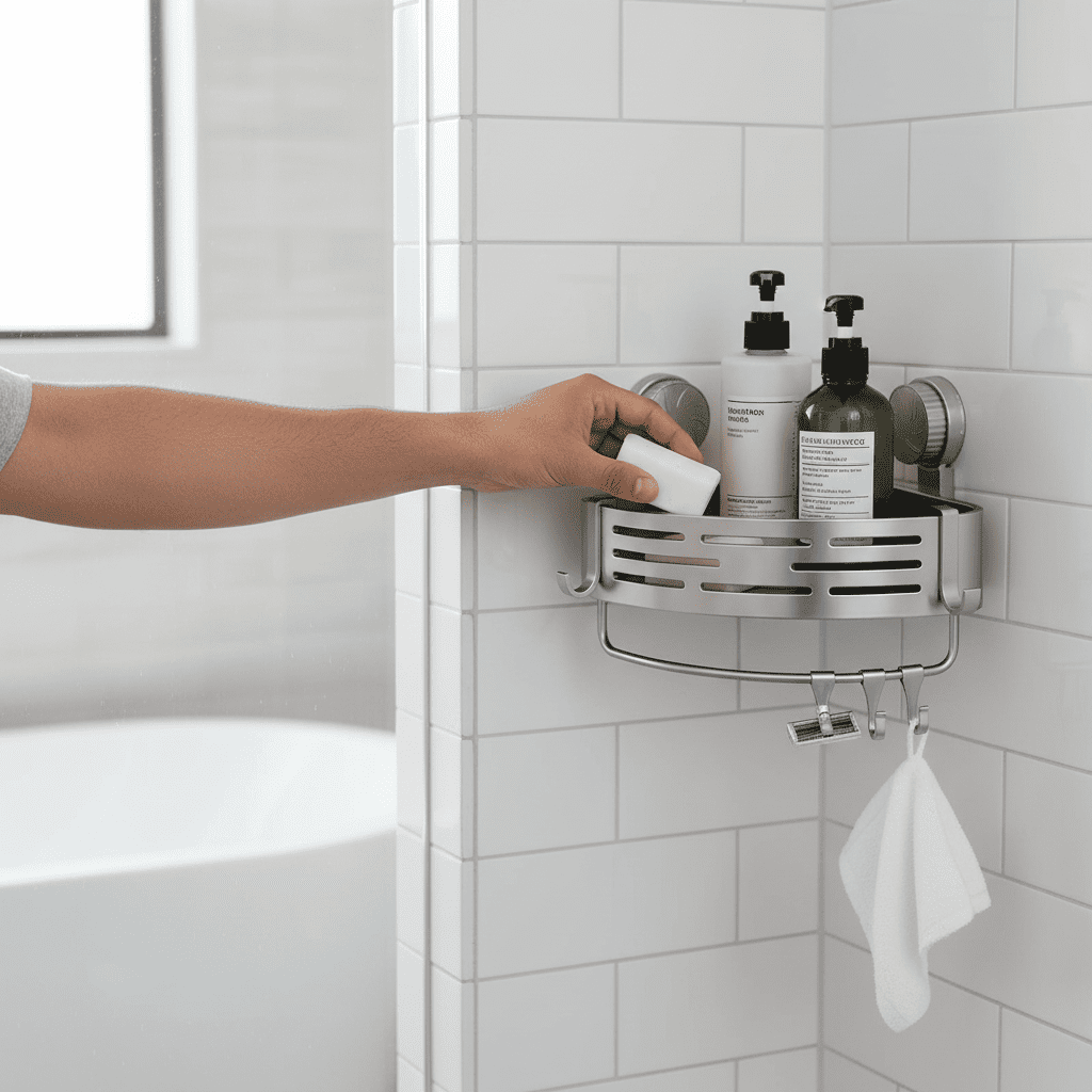 מדף אמבטיה חכם ללא קידוח